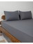 Antrasit 100x200 Tek Kişilik Lastikli Çarşaf Takımı Fitted Pamuklu Dokuma Kumaş Yastık Kılıflı 4
