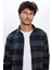 Erkek Slim Fit Dar Kesim Oduncu Kareli Kışlık Gömlek 3