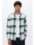 Erkek Slim Fit Dar Kesim Oduncu Kareli Kışlık Gömlek 1