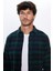 Erkek Slim Fit Dar Kesim Oduncu Kareli Kışlık Gömlek 3