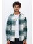 Erkek Slim Fit Dar Kesim Oduncu Kareli Kışlık Gömlek 2