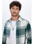 Erkek Slim Fit Dar Kesim Oduncu Kareli Kışlık Gömlek 3