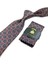 Turuncu - Siyah Motif Desen Mendilli Klasik Kravat KK12678 2