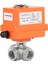 DN15-1/2" 220 V Ac Elektrikli Aktüatörlü Dişli Küresel Vana 3 Yollu L Port 1