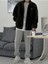 Oversize Tam Fermuarlı Kuzu Sweatshirt Içi Polarlı Sherpa Kumaş Sweatshirt Haki 2Xl 4