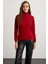 Padma Kadın Dik Yaka Dar Kesim Viskon Karışımlı Bordo Bluz 2