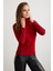 Padma Kadın Dik Yaka Dar Kesim Viskon Karışımlı Bordo Bluz 3