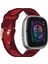 Örgü Kanvas Saat Bandı For Fit Sense For Fitbit Sense Kırmızı (Yurt Dışından) 1