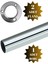 Metal Yuvarlak Krom Askı Borusu Mobilya Askı Borusu (2 Adet Yuvarlak Flanş 1 Adet Boru) (Metal Yuvarlak Çap:25 mm) 1