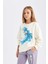 Kız Çocuk Ekru Frozen Relax Fit Bisiklet Yaka Sweatshirt D1119A824AU 4