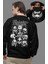 Slipknot Sırt Baskılı Kapüşonsuz Sweatshirt, Oversize Rock Band Baskılı Sweat 1