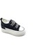 G24K313 Deri 2 cm Gizli Topuk Taşlı Cırtlı Kadın Siyah Sneaker Spor Ayakkabı 3