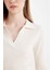 Coool Slim Fit Dar Kesim Polo Yaka Crop Triko Kazak X4929AZ24AU 5