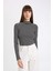 Slim Fit Dar Kesim Yarım Balıkçı Yaka Çizgili Uzun Kollu Tişört D4985AX24AU 4