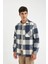 Regular Fit Polo Yaka Kareli Oduncu Flanel Uzun Kollu Gömlek Y1702AZ24WN 4
