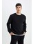 Regular Fit Bisiklet Yaka Kalın Basic Düz Sweatshirt T3777AZ24AU 3