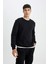 Regular Fit Bisiklet Yaka Kalın Basic Düz Sweatshirt T3777AZ24AU 4