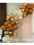Balon Seti Retro Beyaz-Krom Gold-Karamel 100 Lü Balon Zinciri Seti 1