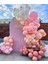 Balon Seti Rosewood-Makaron Somon-Makaron Pembe-Beyaz 60 Lı Balon Zinciri Seti 1