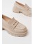 Bej Süet Günlük Yüksek Tabanlı Loafer Ayakkabı 5