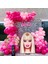 ^^ Doğum Günü Konsepti *Fuşya*Şeker Pembe*Makaron Pembe* 100 lü Balon Zinciri Parti Seti 1