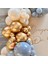 ^^ Doğum Günü Konsepti *Fırtına Mavisi*Deniz Kumu*Krom Gold* 100 lü Balon Zinciri Parti Seti 3