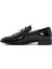 Kadın Siyah Toka Detaylı Rugan Deri Maskülen Loafer 24WFD200616 2