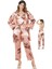 Moongırl Saten Uzun Kollu Üçlü Crop Çiçek Desenli Pijama Takımı . 1