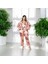 Moongırl Saten Uzun Kollu Üçlü Crop Çiçek Desenli Pijama Takımı . 3