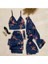 Moongırl Saten Uzun Kollu Üçlü Crop Çiçek Desenli Pijama Takımı . 3