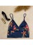 Moongırl Saten Uzun Kollu Üçlü Crop Çiçek Desenli Pijama Takımı . 4