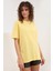 Kadın Bisiklet Yaka Kısa Kollıu Oversize T-Shirt 2