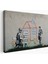 Dekoratif Kanvas Tablo Duvar Dekoru Çocuğun Çizdiği Ev ve Kapıyı Kapatan Adam Banksy 5019 Bungknv 1