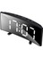 White LED Mırror Clock Beyaz LED Işıklı Saat Masa Saati Alarm Derece Tarih Pilli + USB Dijital Saat 3