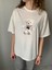 Ayıcık Baskılı Bisiklet Yaka Kısa Kol Kadın Basic Tshirt 2
