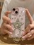 Apple iPhone 13 Uyumlu Gümüş Kristal Taşlı Yıldızlı Püsküllü Şeffaf Kılıf 3