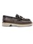 SV011 Süet Deri Vizon Renk Leopar Baskı Tokalı Kadın Loafer Ayakkabı 4