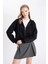 Coool Standart Fit Kapüşonlu Fermuarlı Sweatshirt Siyah 1