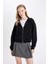 Coool Standart Fit Kapüşonlu Fermuarlı Sweatshirt Siyah 4