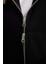 Coool Standart Fit Kapüşonlu Fermuarlı Sweatshirt Siyah 5