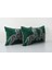 Yeşil Hayvan Motifli Kadife 2'li Set Ikat Yastık Kılıfı (Içliksizdir) 2