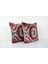 Kırmızı Renkli Geometric Desenli Kadife Ikat Yastık Kılıfı (Içliksizdir) 2