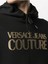 Jeans Couture Gold Logo Printed Siyah Kapüşonlu Sweatshirt 4