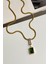 Çelik Gold Renk Baget Yeşil Taşlı Italyan Kolye (45 Cm) 1