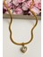 Çelik Italyan Zincir Kalp Baget Taşlı Kolye (45 Cm) 3