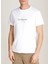 Bisiklet Yaka Baskılı Beyaz Erkek T-Shirt J30J326863YAF Dıstressed Monologo 1
