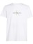 Bisiklet Yaka Baskılı Beyaz Erkek T-Shirt J30J326863YAF Dıstressed Monologo 3