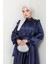 Kadın Giyim Moda Tesettür Saten Uzun Abiye Elbise 2746 5