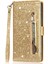 IPhone 13 Mini Manyetik Kapatma Glitter Cüzdan Pu Için Fermuarlı Cebi Durumda (Yurt Dışından) 3