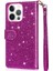 IPhone 14 Için Fermuarlı Cebi Durumda Pro Manyetik Kapatma Pu Deri Glitter (Yurt Dışından) 5